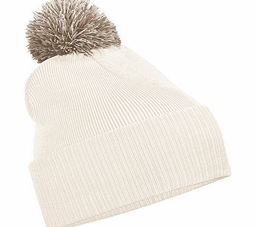Beechfield Girls Snowstar Duo Extreme Winter Hat (One Size) (Off White/Mocha)
