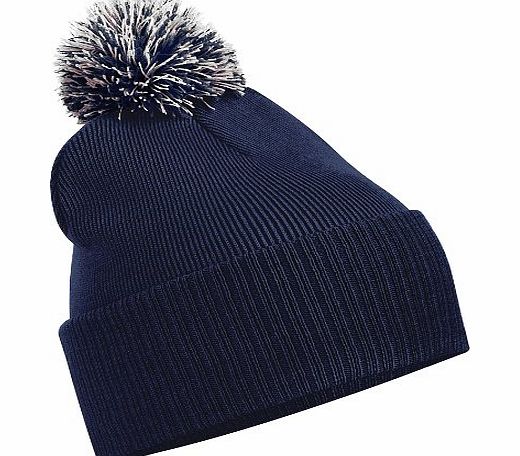 Beechfield Junior Snowstar Duo Winter Beanie Hat / Schoolwear (One Size) (French Navy/Light Grey)