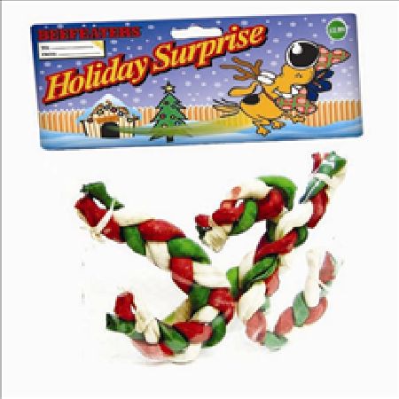 Beefeaters Christmas Braided Canes Dog Treat 3 Pack 15cm (6in) by Beefeaters