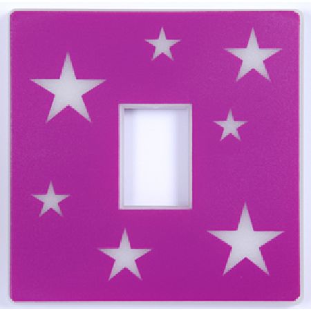 Glow in the Dark Stars Pink Light Switch Cover