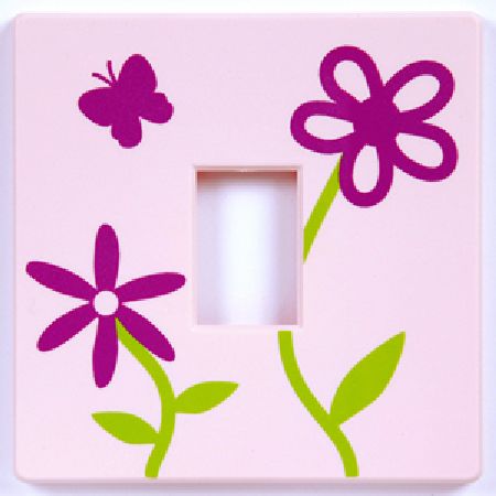 Pink Flowers Light Switch Cover