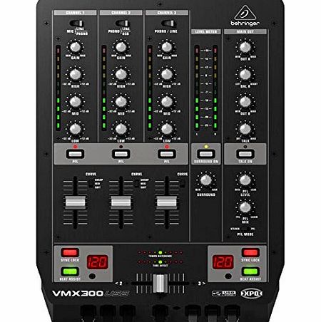 Behringer VMX300USB 3 Channel DJ Pro Mixer