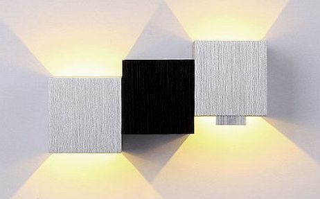 BEIYI R0743 Skye Aluminum 3W Modern Led Wall Light with Black White Cubic Body Up Down Ray of Light Warm White
