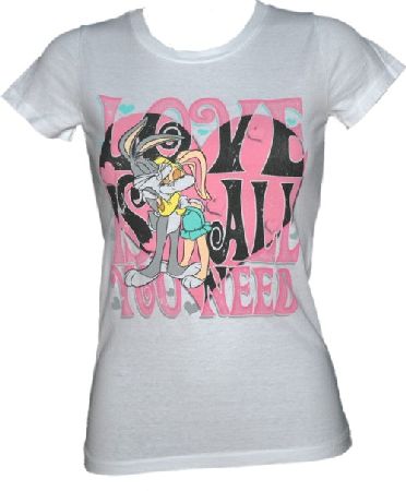 Bejeweled Bunny Love Ladies Lola And Bugs T-Shirt from Bejeweled