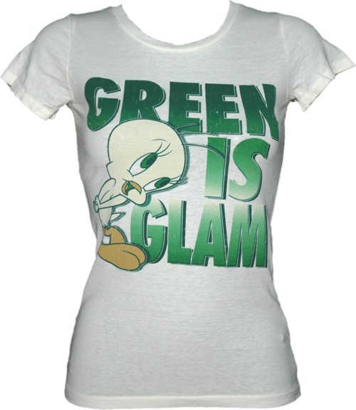 Bejeweled Green Is Glam Ladies Tweety Pie T-Shirt from Bejeweled