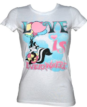 Bejeweled Love Is Everywhere Ladies Pepe Le Peu T-Shirt from Bejeweled
