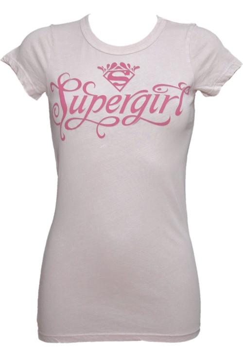Bejeweled Pink Super Girl Ladies T-Shirt from Bejeweled