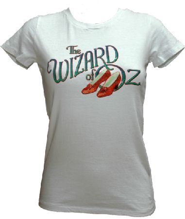 Wizard Of Oz Ruby Red Slippers Ladies T-Shirt from Bejeweled