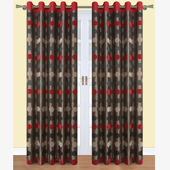 Belfield Furnishings Polka Curtains Red