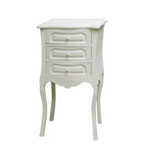 Belgravia White French Bedside Cabinet