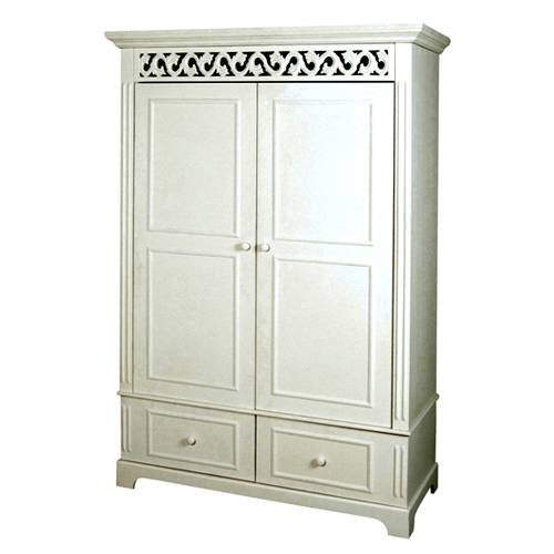 White Wardrobe - Double with 2 Drawers