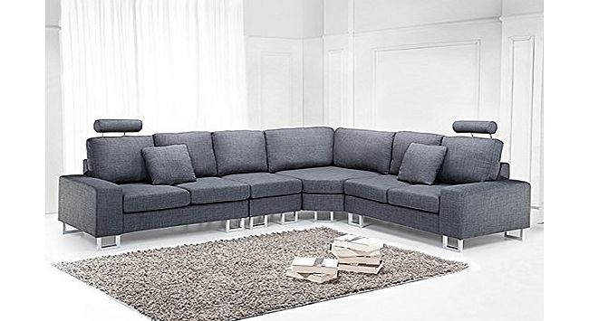 Beliani Corner  Sectional Sofa  Couch  Upholstered  Grey  Stockholm 