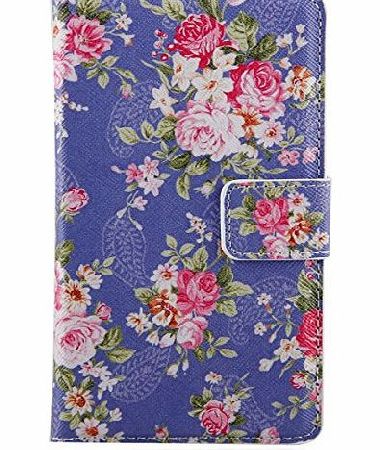 Belk  Samsung Galaxy S5 mini Case - lovely Vintage Flower Flowery Design flip wallet case for girls - Purple