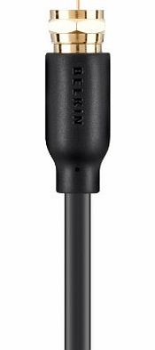 Belkin 1m Antenna F Type Male/ Male Gold Cable - Black