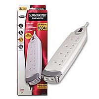 4 Socket Surge Protector with Telephone