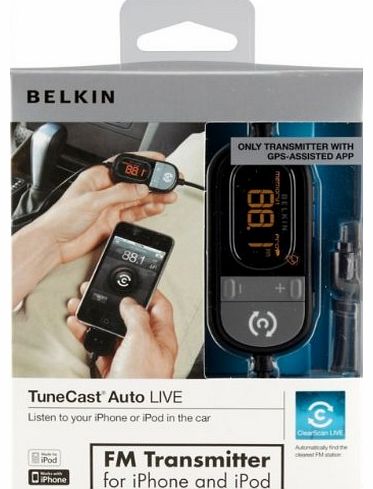 Belkin F8Z498CW, TuneCast Auto Live FM Transmitter for Apple iPhone