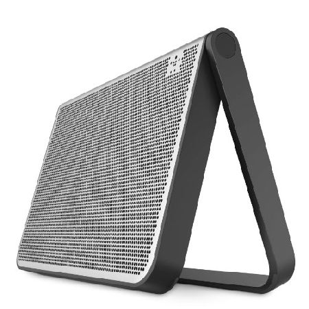 Fusive Portable Wireless Bluetooth Speaker System with Handsfree Calling Microphone - Silver/Black