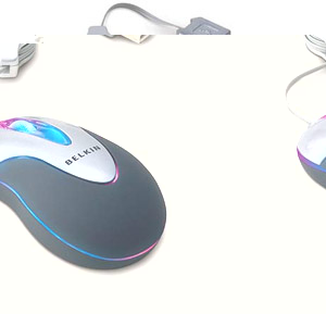 Mini Optical Glow Mouse - Retractable USB Cable