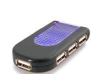 USB 2.0 Lighted Travel Hub - Black