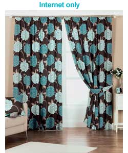 bellagio Blue Lined Curtains 66 x 72