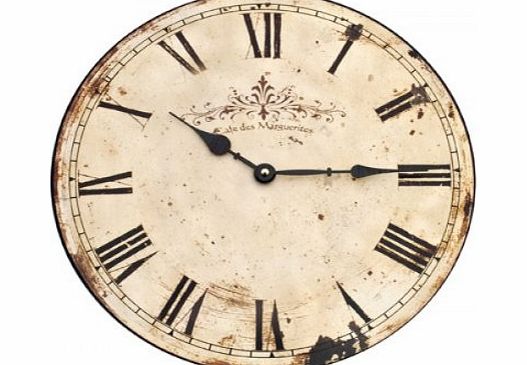Belle Maison Large Shabby Chic Antiqued Cream Vintage Wall Clock 30cm