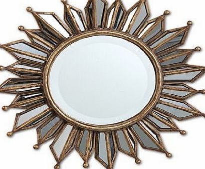 Belle Maison Vintage Style Antique Gold Sunburst mirror, 47cm
