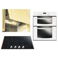 Belling Built Under Double Oven XOU70F- Ceramic Hob CR60 and Integrated Hood ICH602