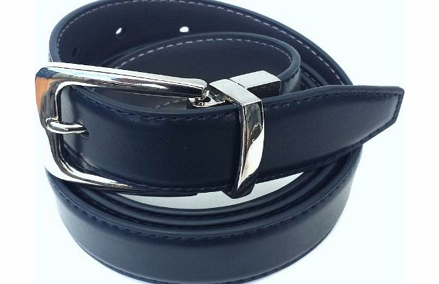 Belts4me New Reversible Leather Belt Navy and Grey Trouser/Suit - 2 belts in 1 (Small 30-32)