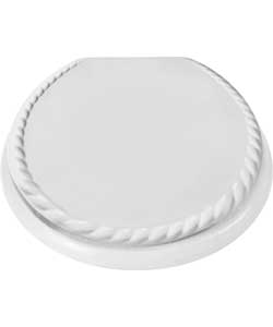 Painted White Rope Moulded Toilet Seat