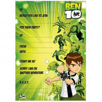 ben 10 Party Invitations Pad - 20 invites on a pad