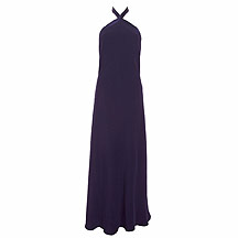 Purple long halterneck dress