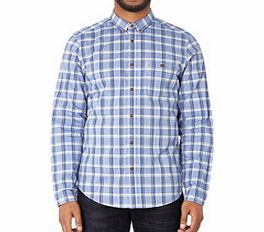 Blue checked pure cotton shirt