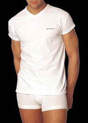 Cotton stretch v-neck T-shirt