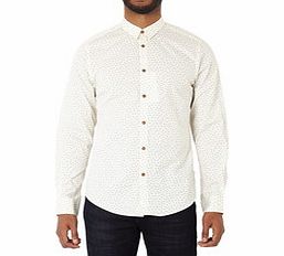 Cream patterned pure cotton shirt