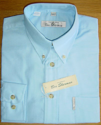 ben sherman Long-sleeve Cotton-rich Aqua Oxford Shirt