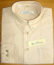 ben sherman Long-sleeve Cotton-rich Stone Oxford Shirt