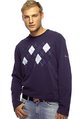 BEN SHERMAN long-sleeved argyle pattern T-shirt