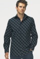 mens long-sleeved bias check shirt