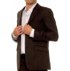 Mens Pin Stripe Suit Jacket Black