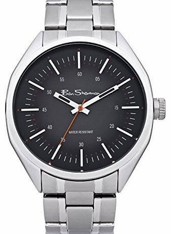 Ben Sherman Mens Quartz Watch with Black Dial Analogue Display and Silver Bracelet BS099