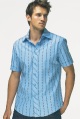mens short-sleeved dobby check shirt