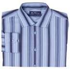 Ben Sherman Mens Stripe Shirt Bluewater