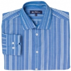 Ben Sherman Mens Stripe Shirt True Blue