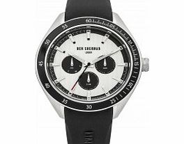 Ben Sherman Mens White and Black Silicone Strap