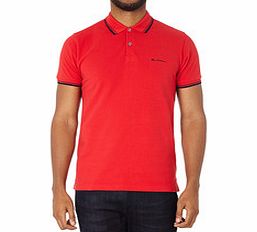Ben Sherman Red and black pure cotton polo shirt