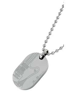 Stainless Steel Guitar Dog Tag Pendant