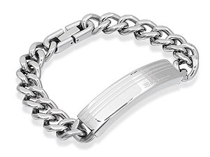 ben sherman Stainless Steel Striped Identity Bracelet 019505
