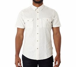 Ben Sherman White cotton and linen button-up shirt