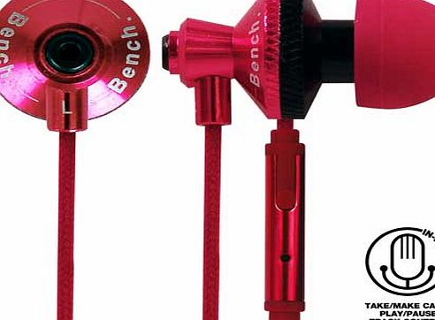 Bench Beat In-Ear Headphones with Mic - Pink