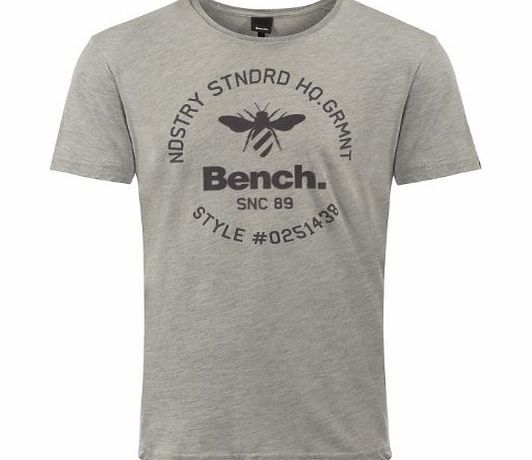 Bench Bee Logo Crew Neck T-Shirt Light Grey Melange L (40-42in)